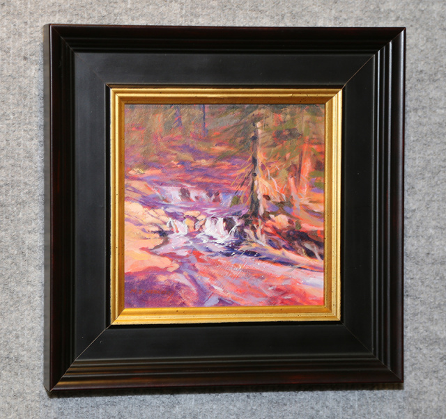 Woodland Stream - Framed Acrylic Original - 9.75 x 9.75 SOLD